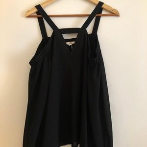 Black shoulderless blouse